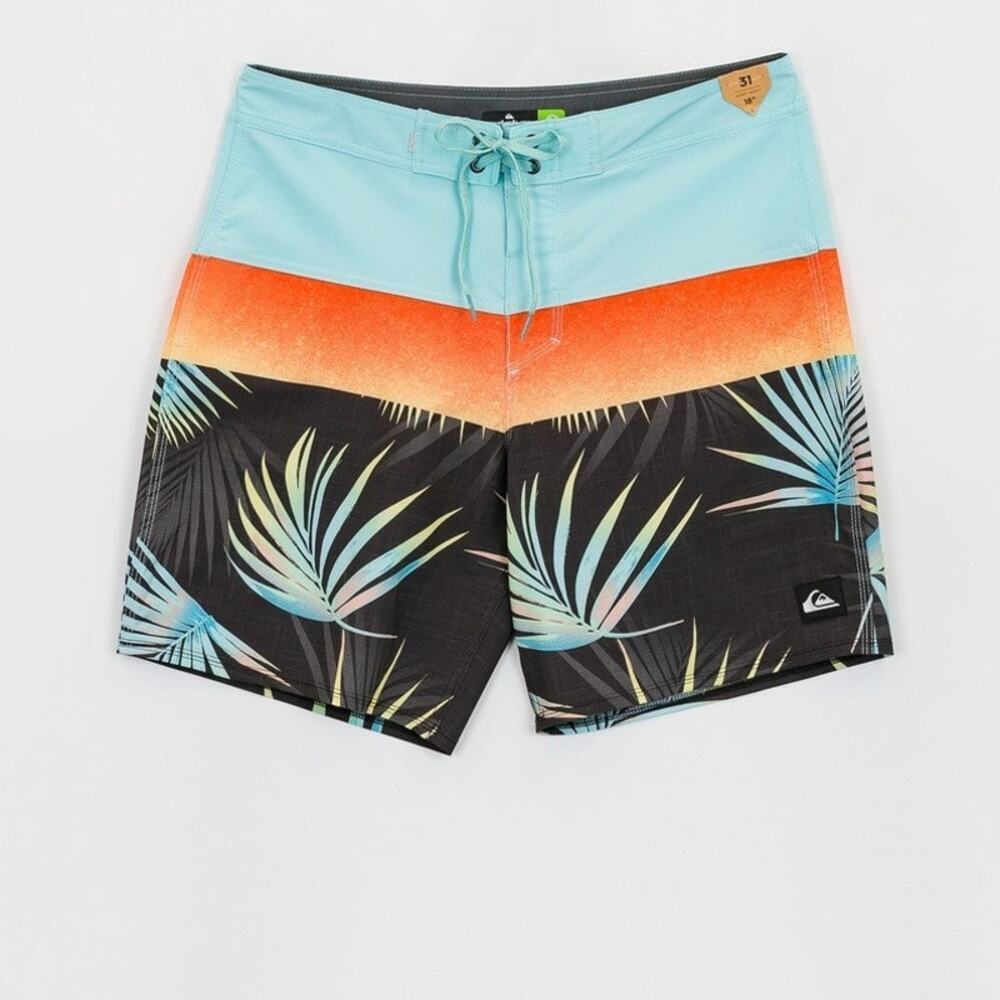 Quiksilver SurfSilk Panel 20" Boardshorts for Men Tropical Print Men's Sz 29 NWT